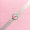 Cadre barrettes rose pâle bouton vintage libertyC