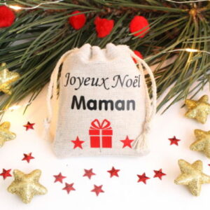 Mini hotte de Noël personnalisable Marque place Déco de table Noël "cadeau"