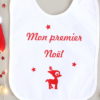 Bavoir renne "Mon premier Noël" personnalisable