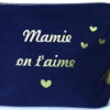 Trousse "Mamie on t'aime" pompon et cœurs personnalisable