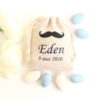 Pochons dragées Moustache noir bleu Eden