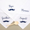 Serviettes de table moustache avec prénom