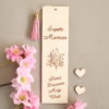 Marque page en bois Bouquet de fleurs à personnaliser
