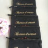 Trousse pochette noire cœurs rouges personnalisable "Maman d'amour"